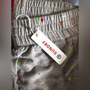 NEW Sundry Gray Sweatpants with Neon Paint Splatter Size 0 (XS)